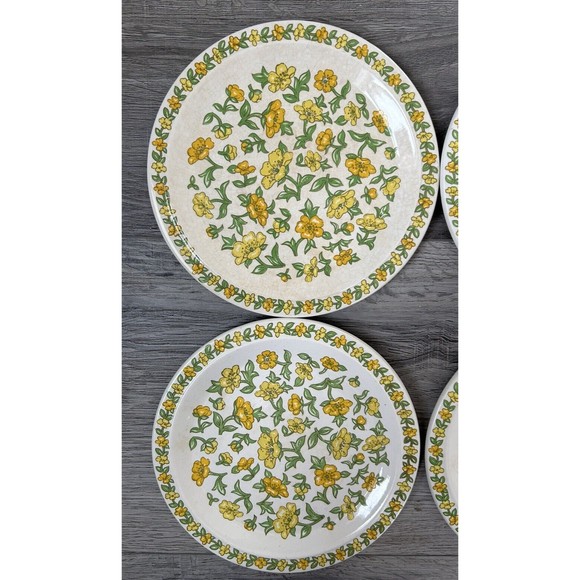 Vintage Taunton Vale Buttercups Plates Dessert Snack 1970s Floral X 6 England - Picture 5 of 13